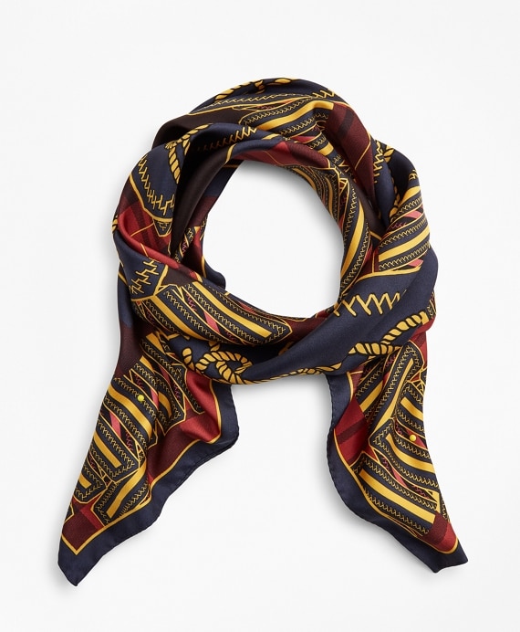 Knot-Print Silk Square Scarf