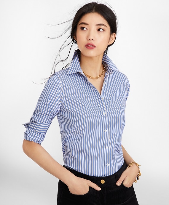 Classic-Fit Striped Cotton Poplin Luxury Shirt