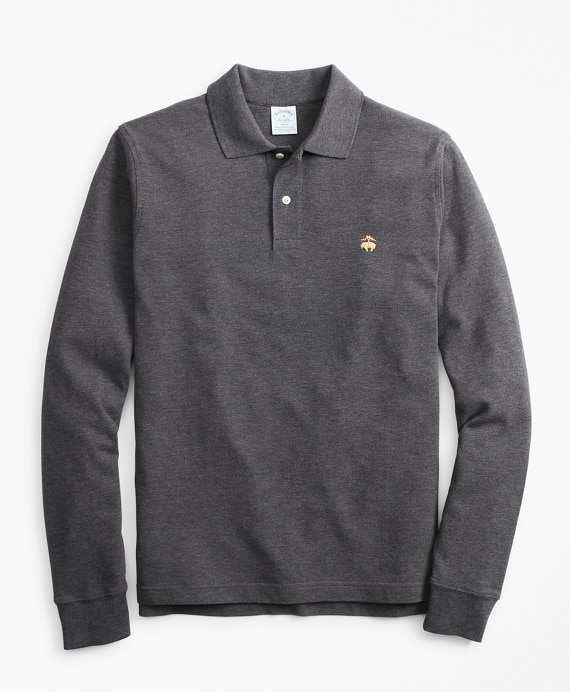 Slim Fit Supima® Long-Sleeve Performance Polo Shirt-Basic Colors