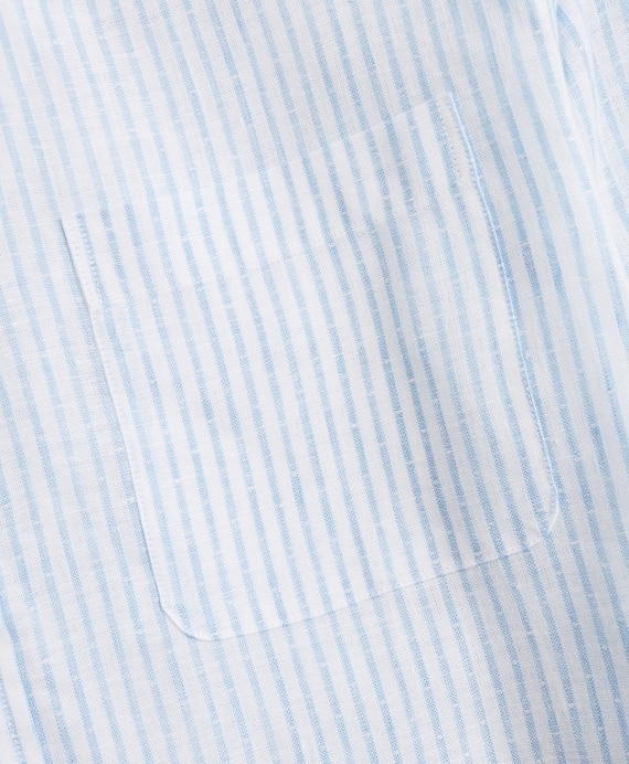 Regent Fitted Sport Shirt, Irish Linen Dobby Stripe