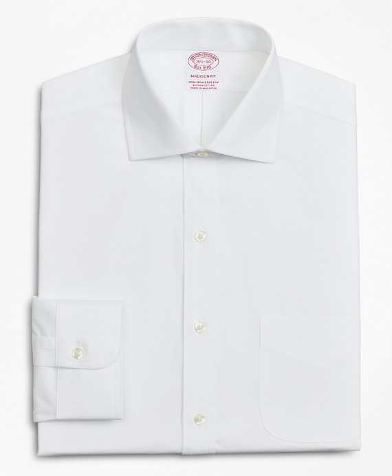 Stretch Madison Classic-Fit Dress Shirt, Non-Iron Poplin English Collar