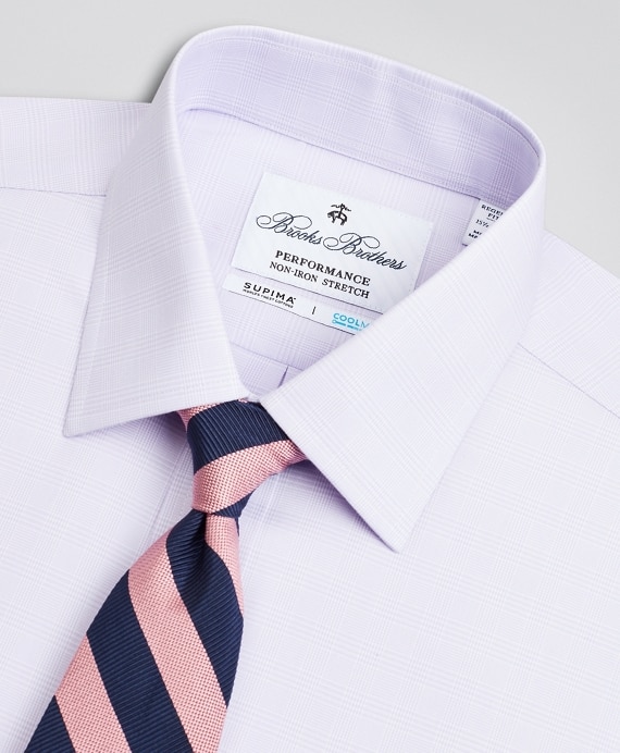 Regent Fitted Dress Shirt, Performance Non-Iron with COOLMAX®, Ainsley Collar Twill Check