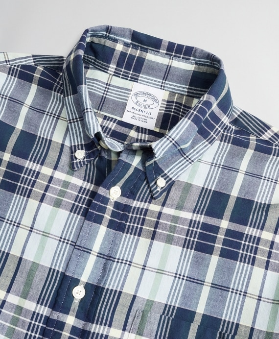 Regent Fitted Sport Shirt, Madras Short-Sleeve