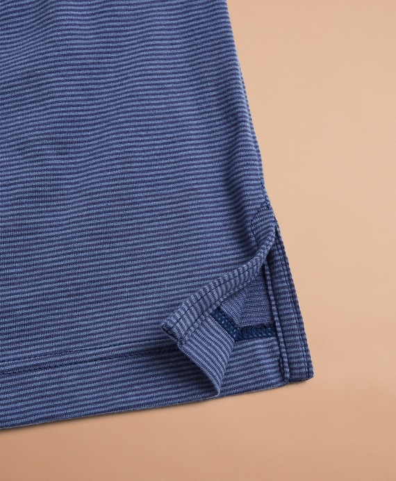 Cotton Jersey Mini-Stripe Polo Shirt