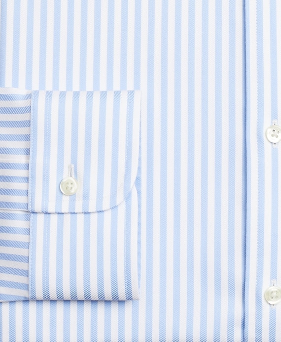 Stretch Regent Fitted Dress Shirt, Non-Iron Twill Button-Down Collar Bold Stripe