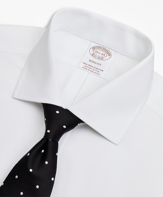 Stretch Soho Extra-Slim-Fit Dress Shirt, Non-Iron Poplin English Collar