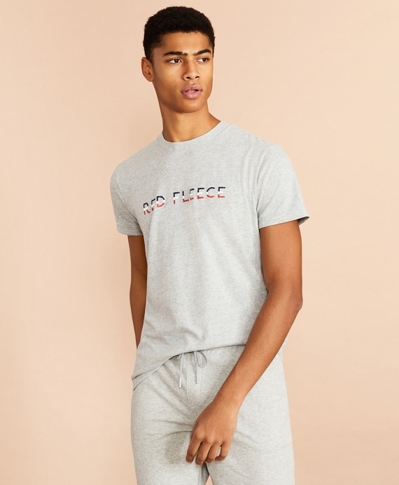 Jersey Cotton Red Fleece Graphic T-Shirt