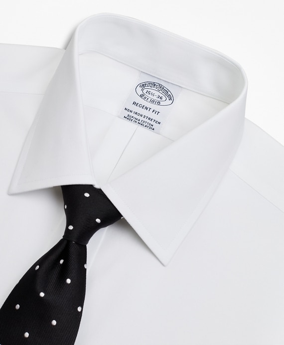 Stretch Regent Fitted Dress Shirt, Non-Iron Poplin Ainsley Collar