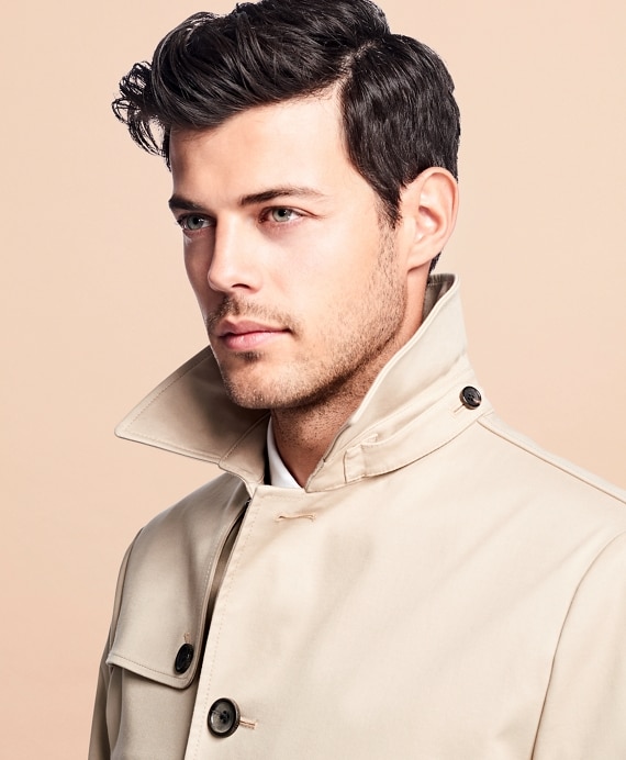 Water-Resistant Single-Breasted Trench Coat