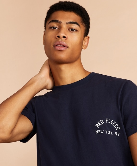 Jersey Cotton Red Fleece NY Graphic T-Shirt