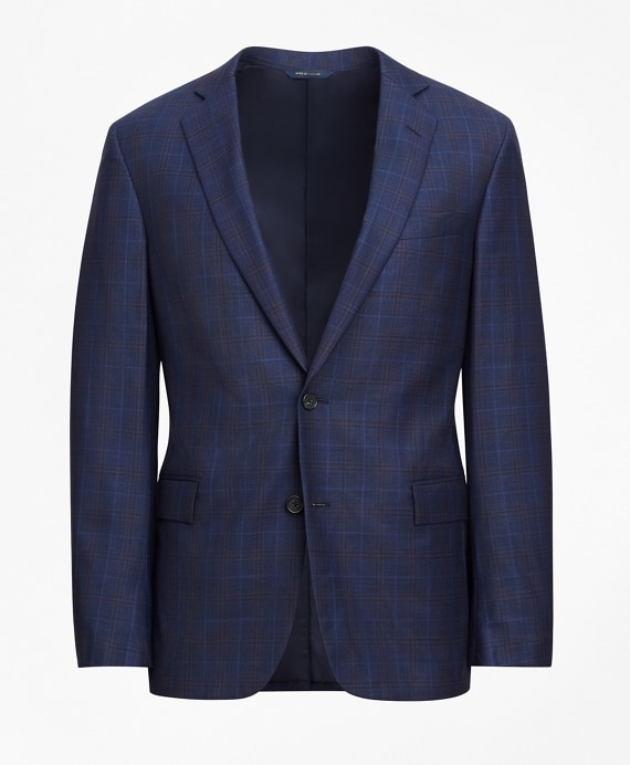 Regent Fit Navy Plaid Sport Coat