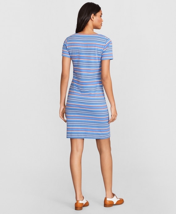 Striped Supima® Cotton Interlock Jersey Dress