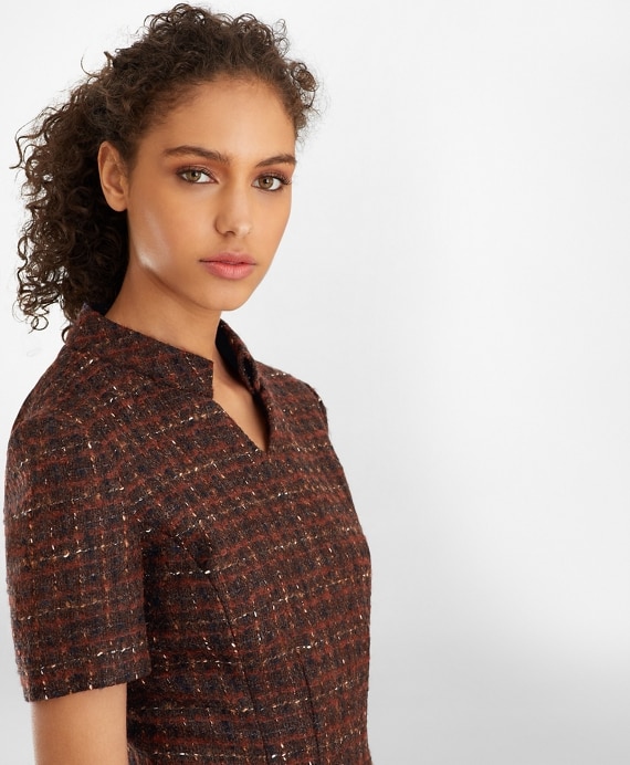 Checked Boucle Tweed Dress