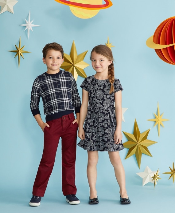 Girls Embroidered Ruffle Dress