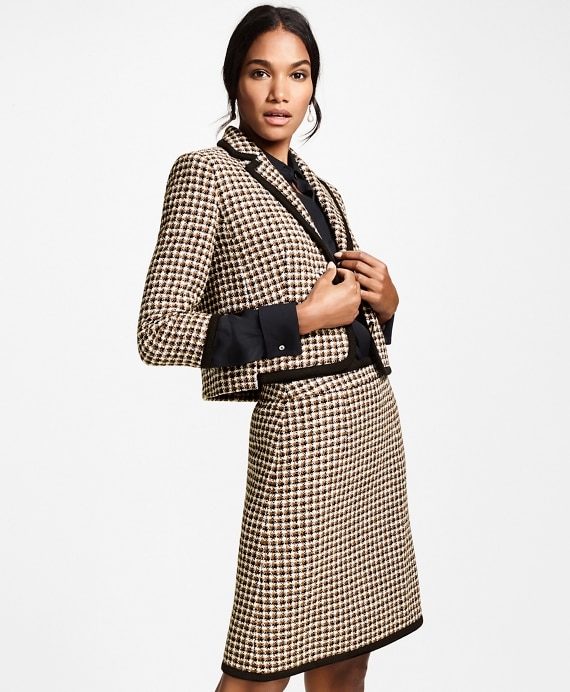 Petite Checked Tweed Cropped Jacket