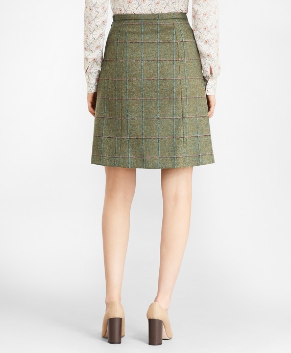 Checked Wool Tweed Skirt