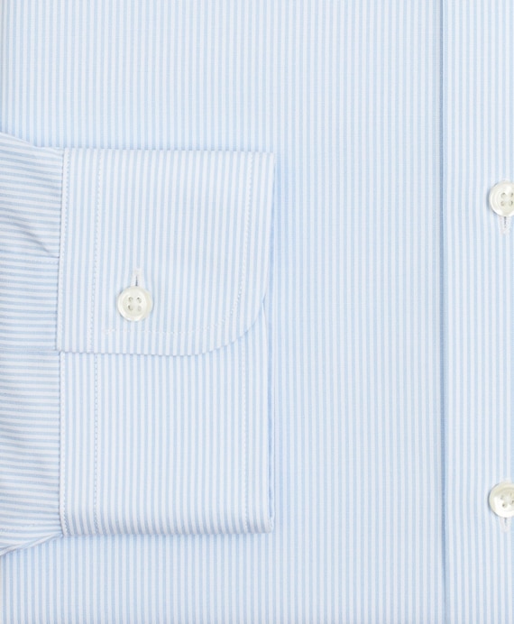 Stretch Milano Slim-Fit Dress Shirt, Non-Iron Poplin Button-Down Collar Fine Stripe