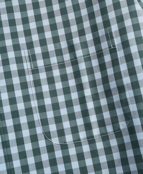 Stretch Milano Slim-Fit Sport Shirt, Non-Iron Gingham