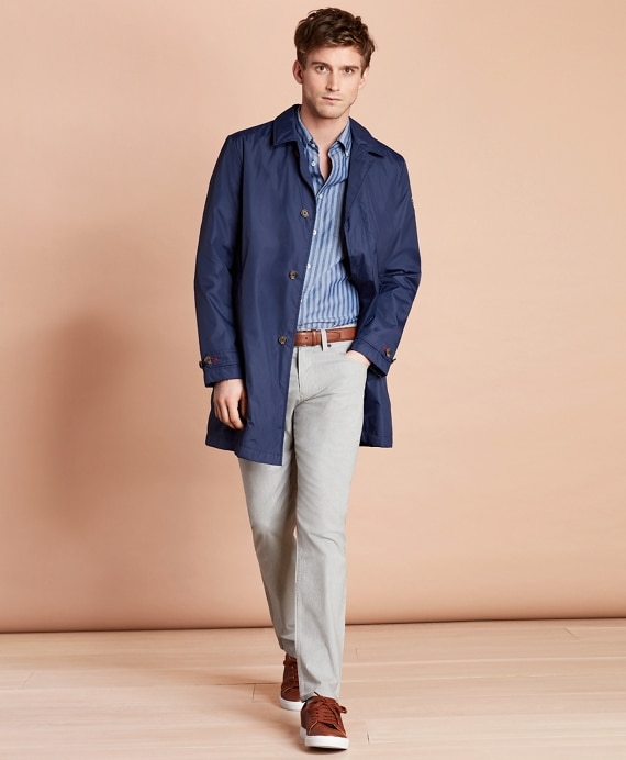 Heathered Stretch Cotton Five-Pocket Pants