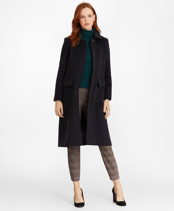Brushed Wool Twill Wrap Coat