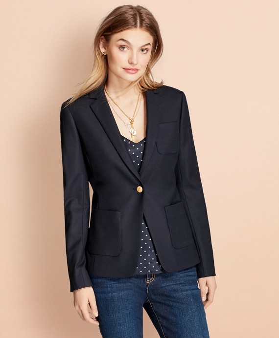 Patch Pocket Stretch Wool Blazer