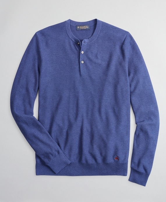 Silk and Cotton Henley Sweater