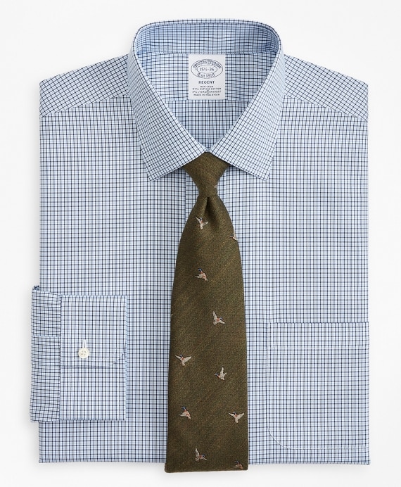 Stretch Regent Fitted Dress Shirt, Non-Iron Check
