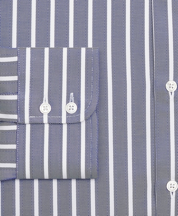 Luxury Collection Madison Classic-Fit Dress Shirt, Franklin Spread Collar Herringbone Wide Stripe