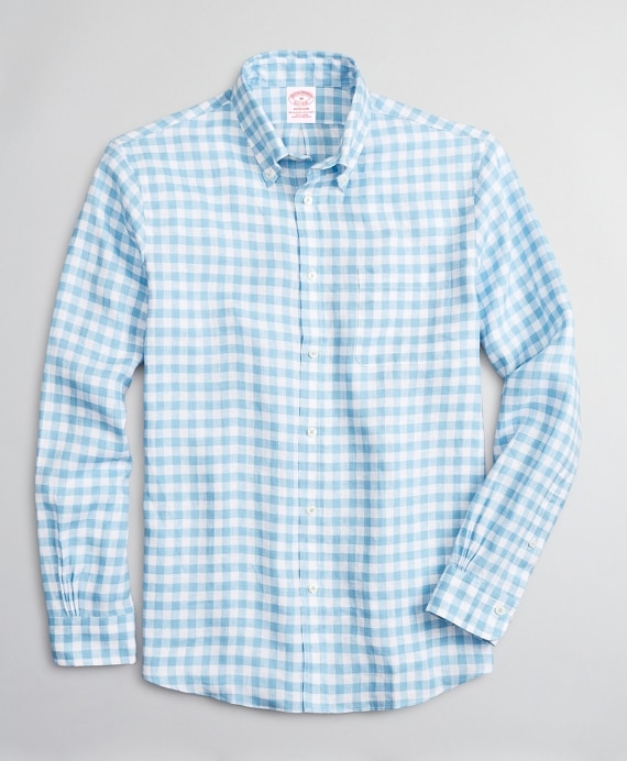 Madison Classic-Fit Sport Shirt, Irish Linen Gingham