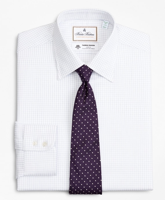 Luxury Collection Milano Slim-Fit Dress Shirt, Franklin Spread Collar Fine Windowpane