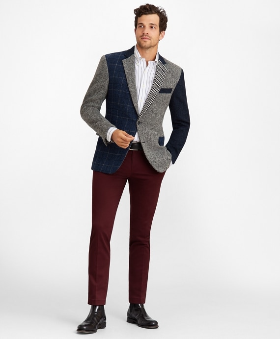 Regent Fit Harris Tweed Mixed Pattern Sport Coat