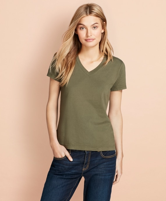 Garment-Dyed V-Neck T-Shirt