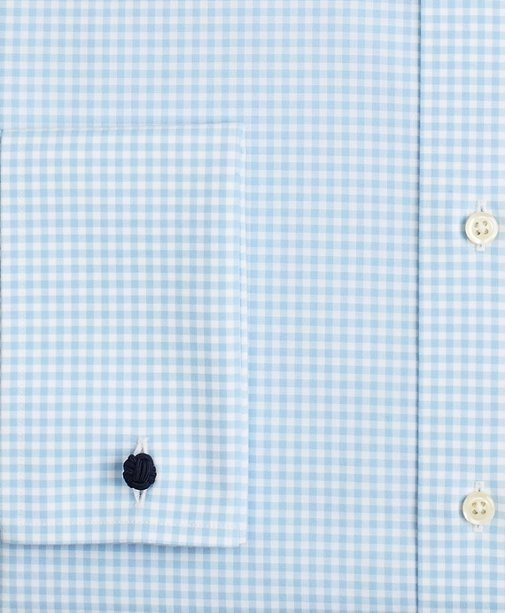 Stretch Madison Classic-Fit Dress Shirt, Non-Iron Poplin English Collar French Cuff Gingham