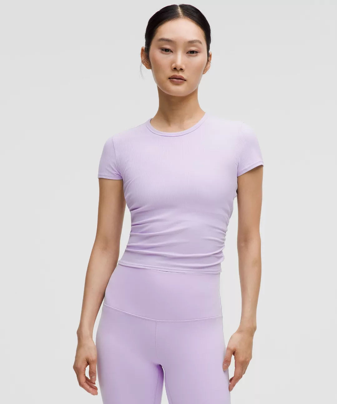 All It Takes Back-Twist Ribbed Short-Sleeve Shirt