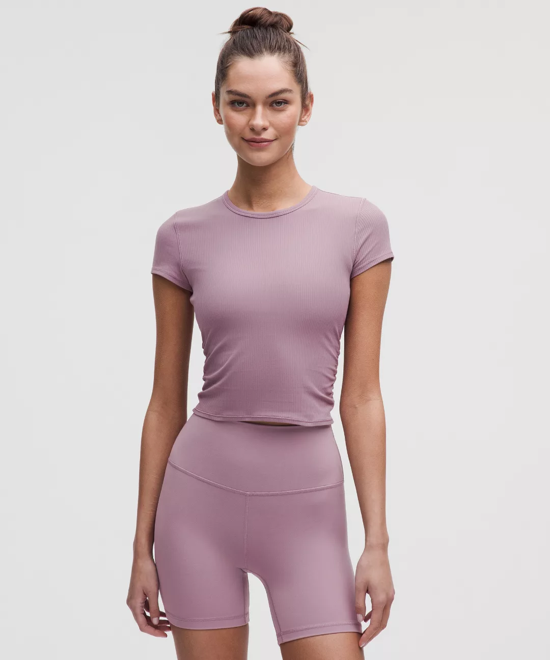 All It Takes Back-Twist Ribbed Short-Sleeve Shirt
