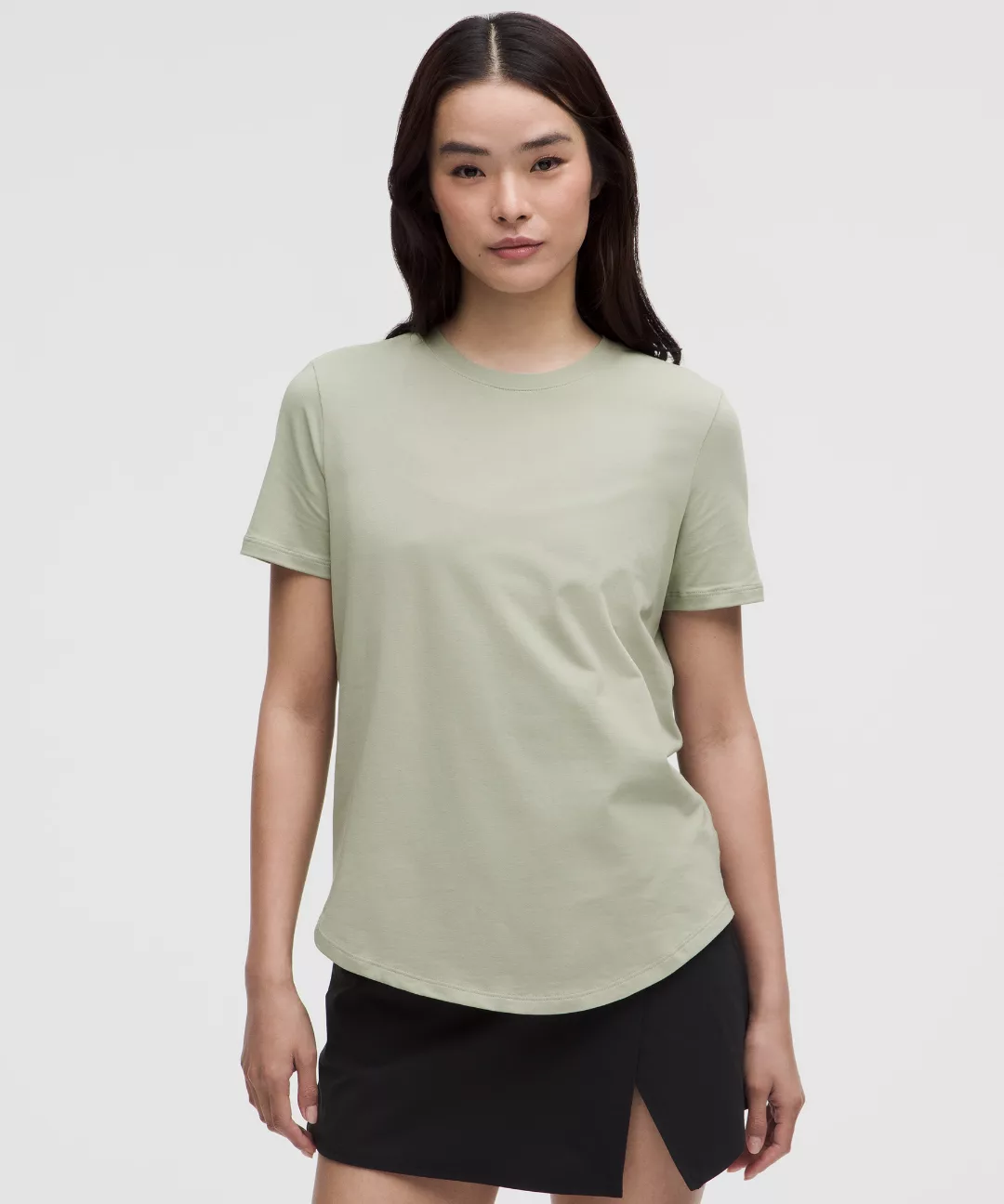Love Curved-Hem Crewneck T-Shirt