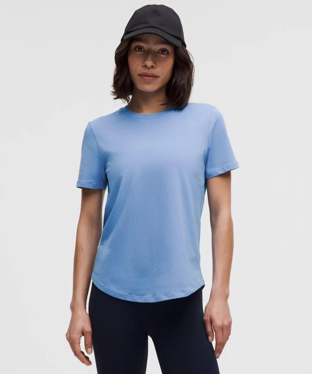 Love Curved-Hem Crewneck T-Shirt