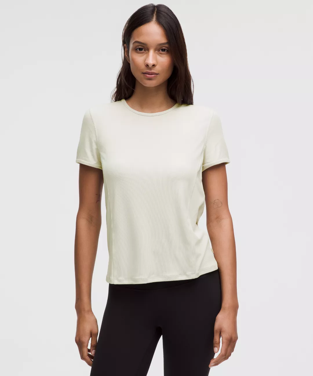 Twist-Back Soft Ribbed Short-Sleeve Top