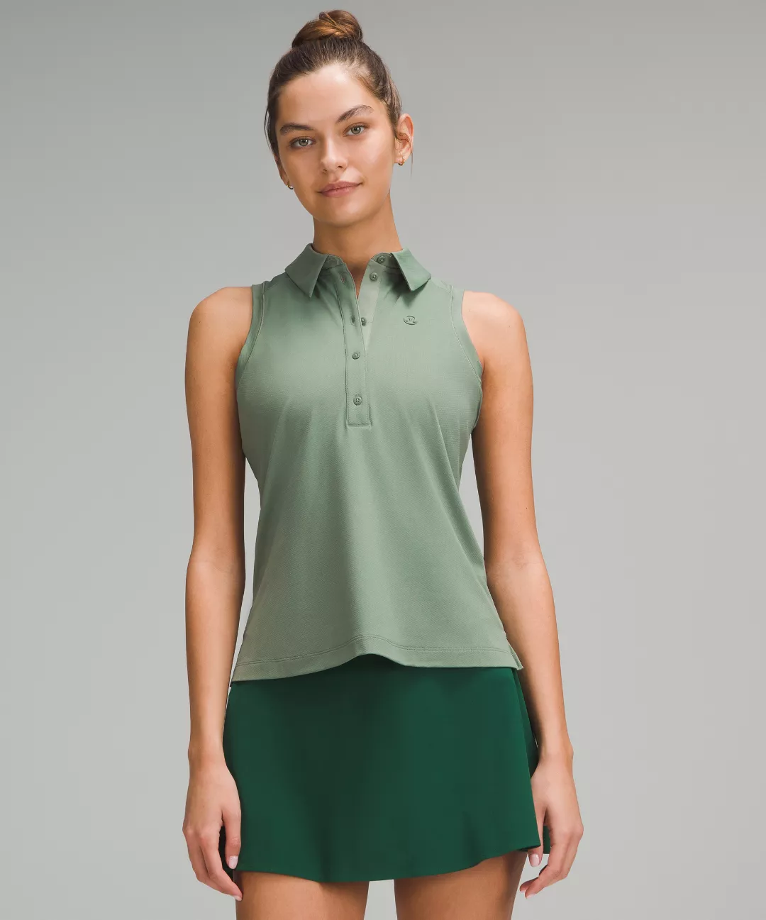 Quick-Dry Sleeveless Polo Shirt *Straight Hem