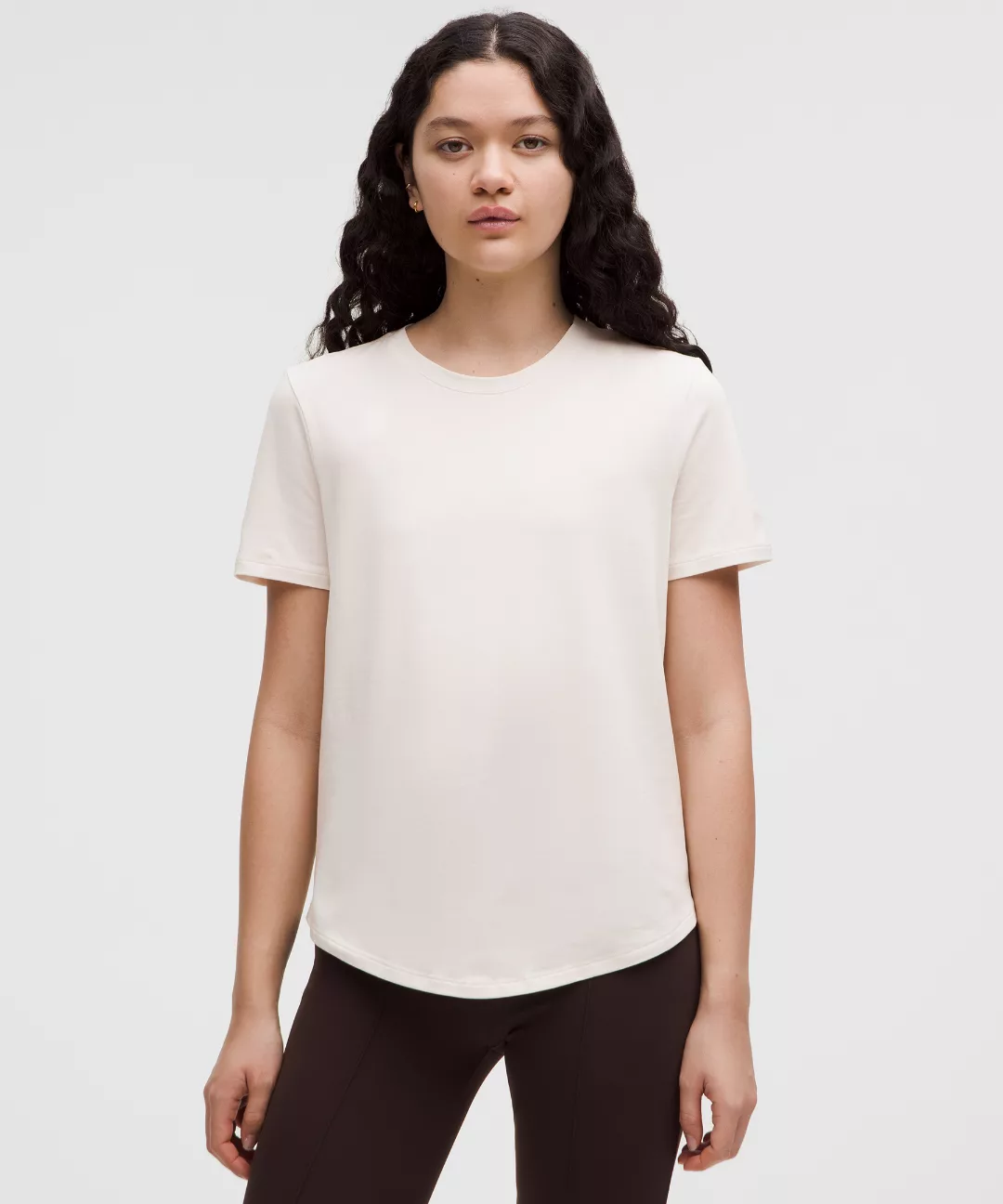Love Curved-Hem Crewneck T-Shirt