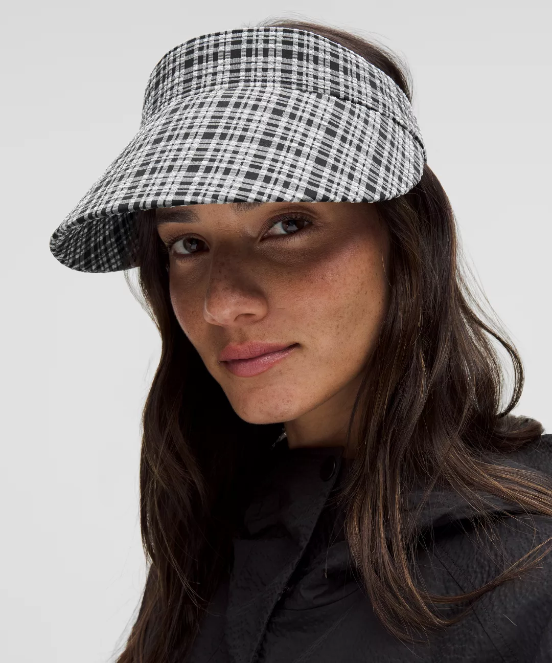 Women's Seersucker Check Removable Sweatband Visor