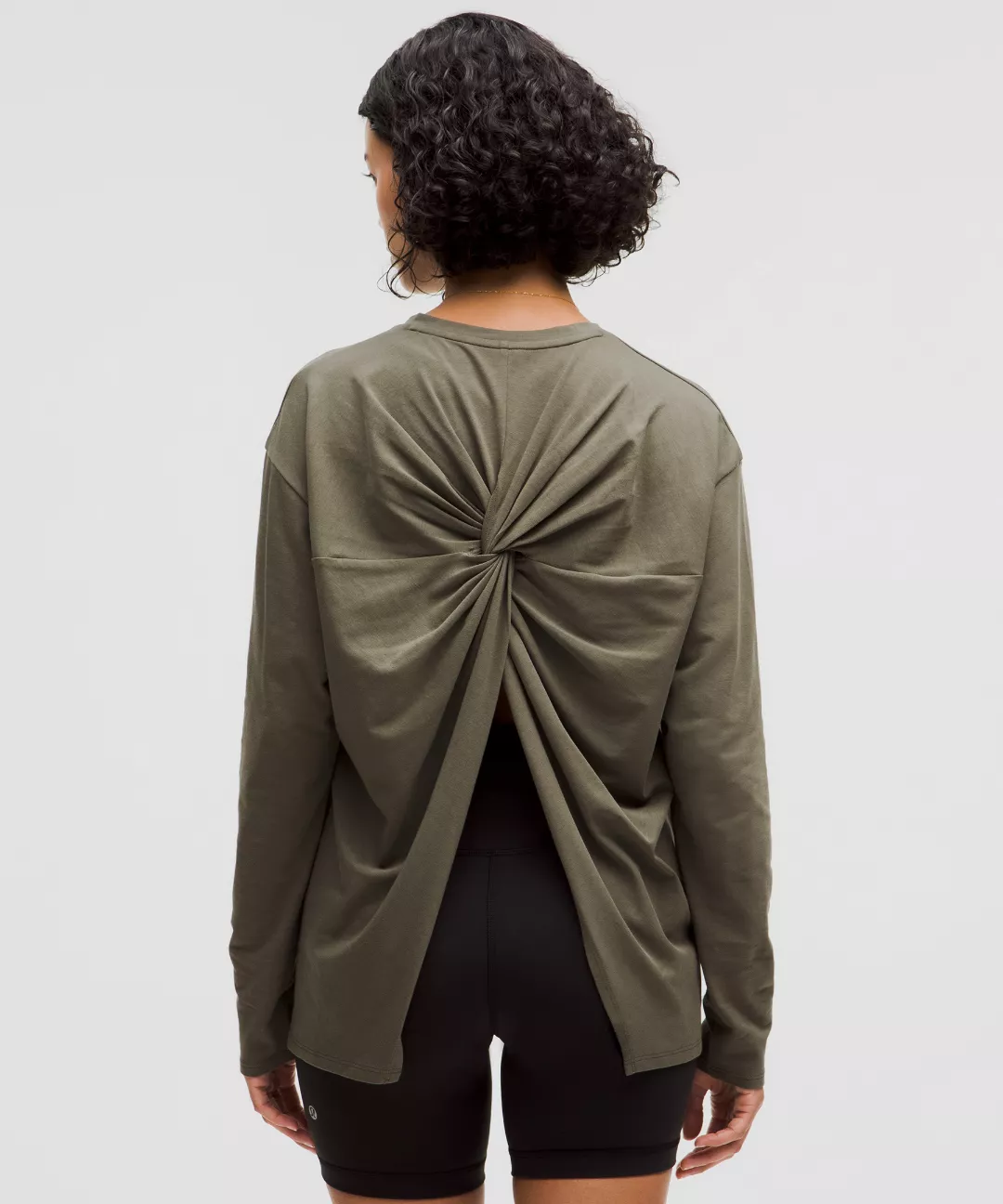 Twist-Back Relaxed-Fit Long-Sleeve Shirt
