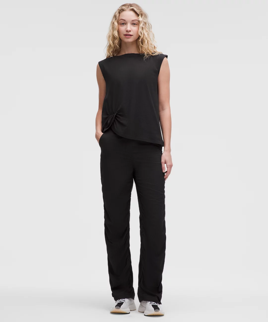 Cotton-Blend Twist-Front Tank Top