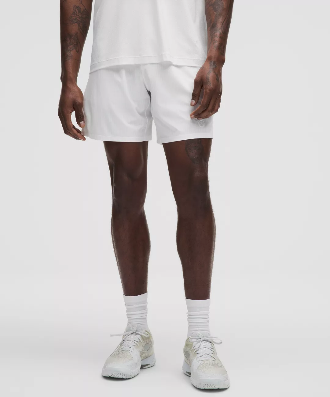 Striped Mesh Tennis Short 7"