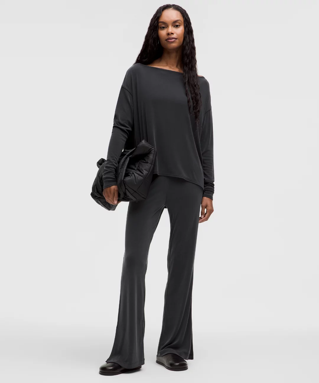 Drapey Softstreme Off-The-Shoulder Long-Sleeve Shirt
