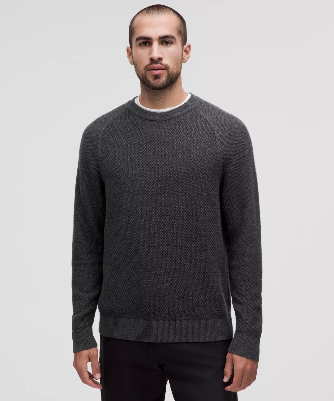 Textured Knit Crewneck Sweater