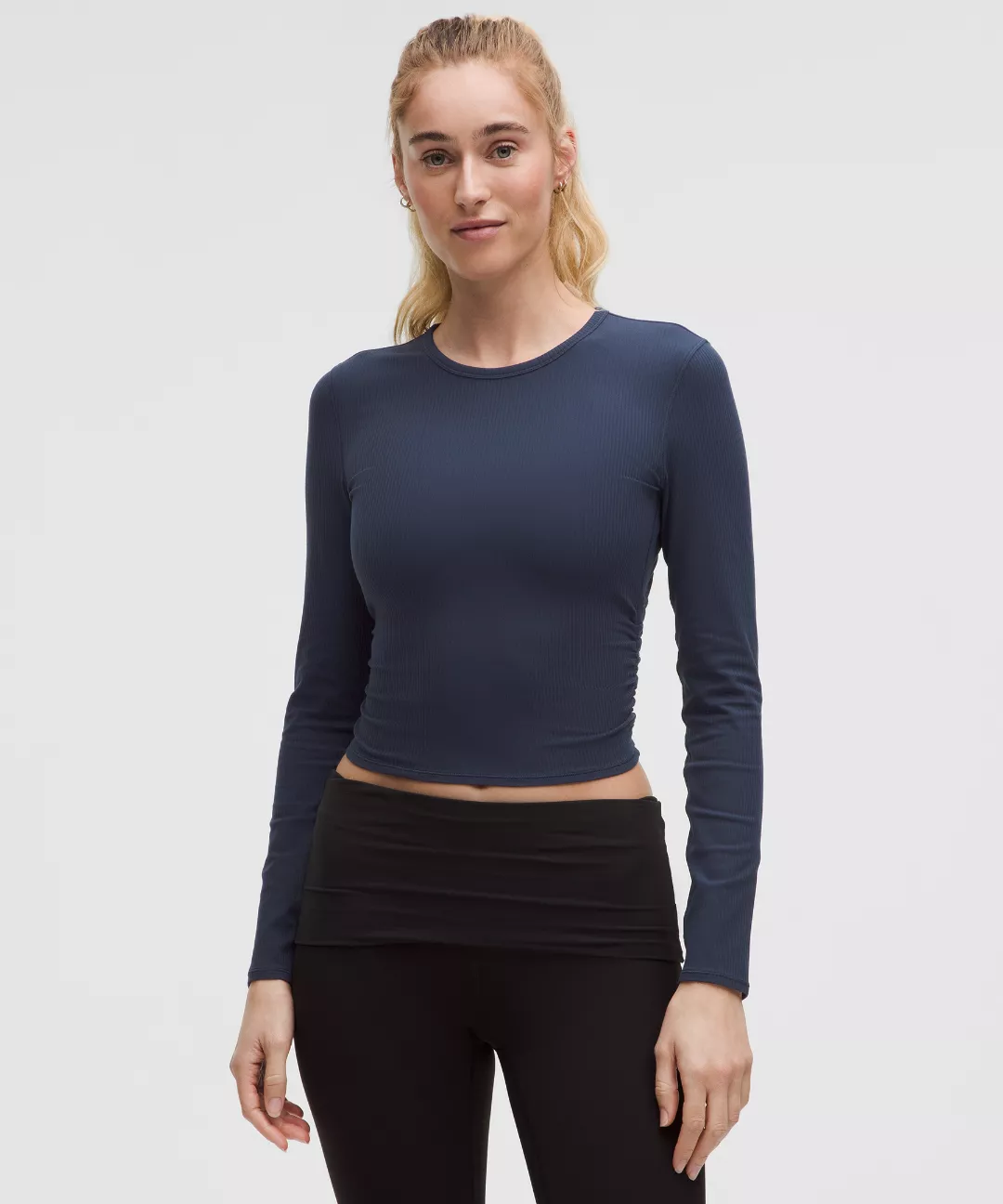 All It Takes Back-Twist Ribbed Long-Sleeve Shirt