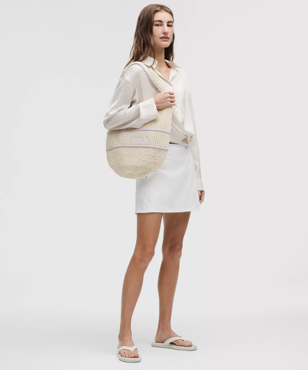 Cotton Crochet Shoulder Bag 7L