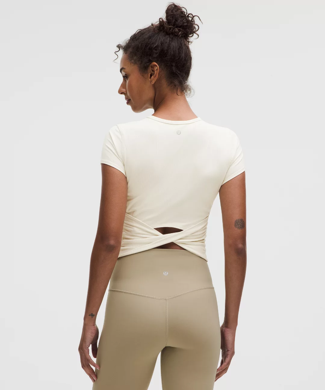 All It Takes Back-Twist Ribbed Short-Sleeve Shirt