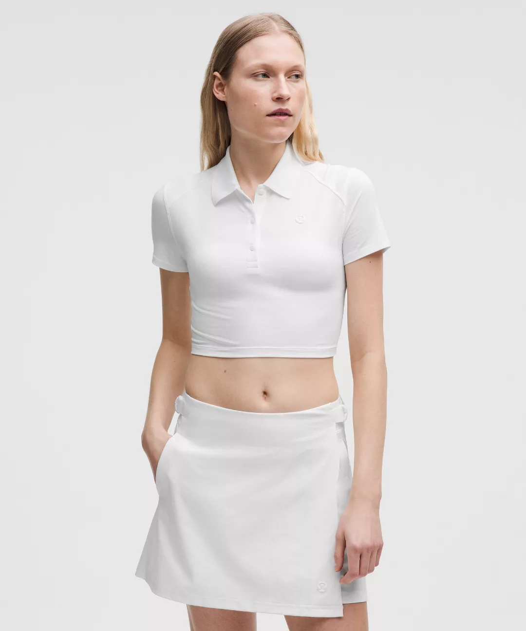 Pique Slim-Fit Cropped Polo Shirt